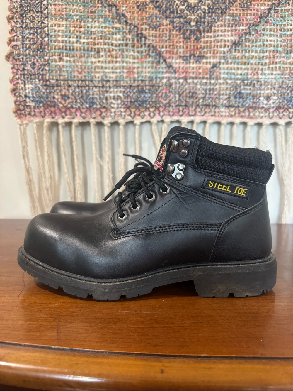 Brahma Black Lace-Up Work Boot - Men's